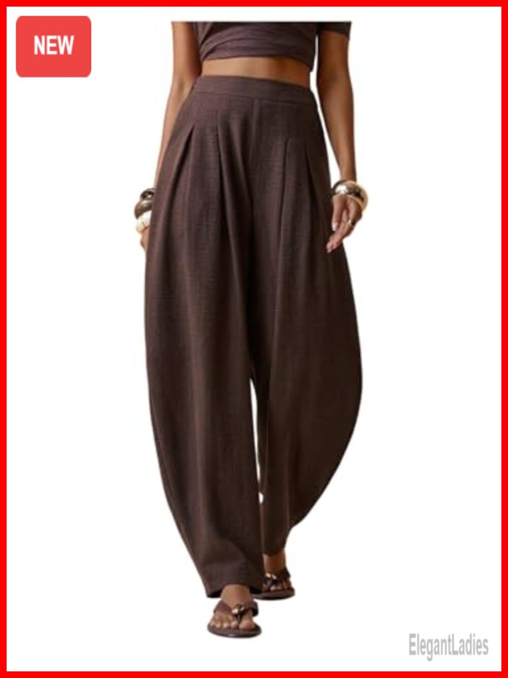 Wide Leg Barrel Work Pants Pleated High Waist Loose Fit Trousers